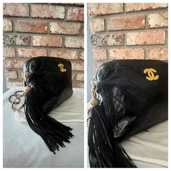 Authentic Vintage Chanel Black Leather Women Shoulder Handbag - Picture 5 of 14